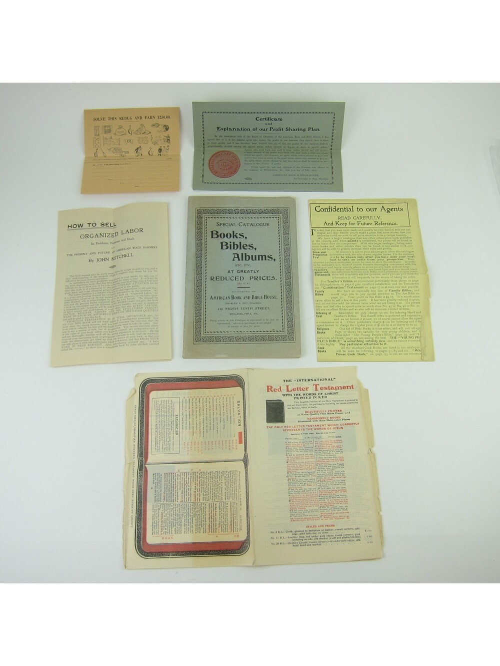 Catalog Lot American Book & Bible House Philadelphia Pennsylvania Antique 1890s